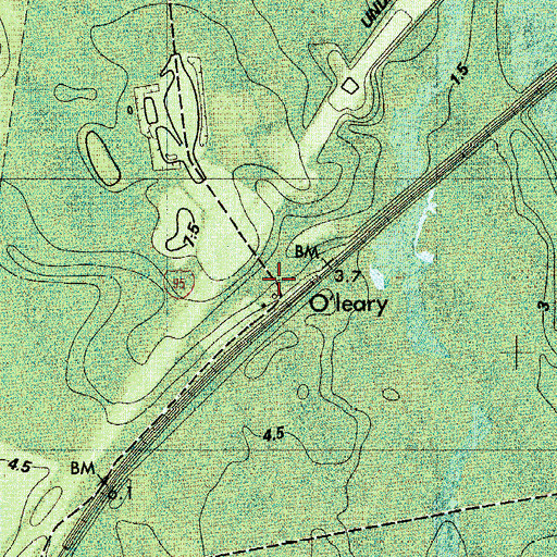 Topographic Map of O'Leary, GA