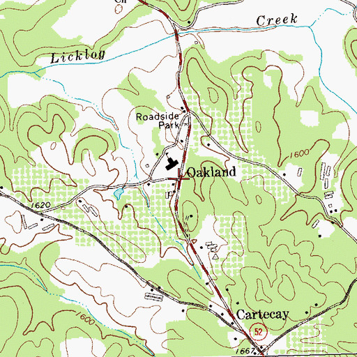 Topographic Map of Oakland, GA