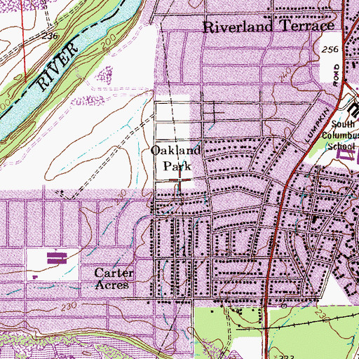 Topographic Map of Oakland Park, GA
