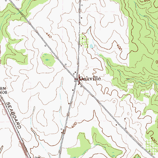 Topographic Map of Oakville, GA