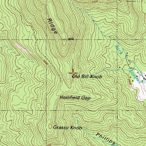 Topographic Map of Old Bill Knob, GA