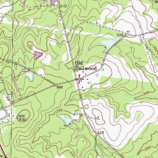 Topographic Map of Old Dellwood, GA