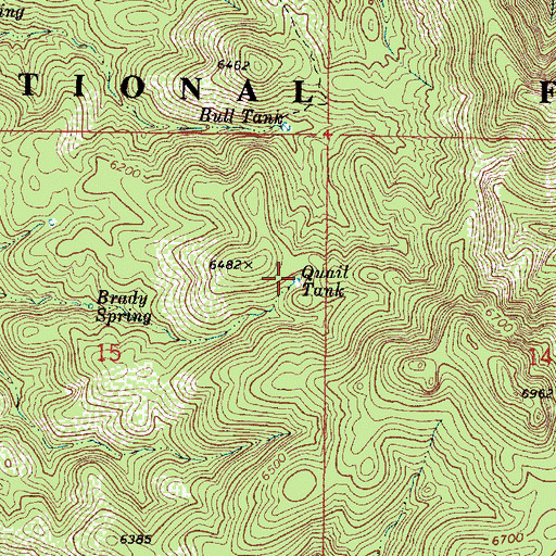 Topographic Map of Quail Tank, AZ