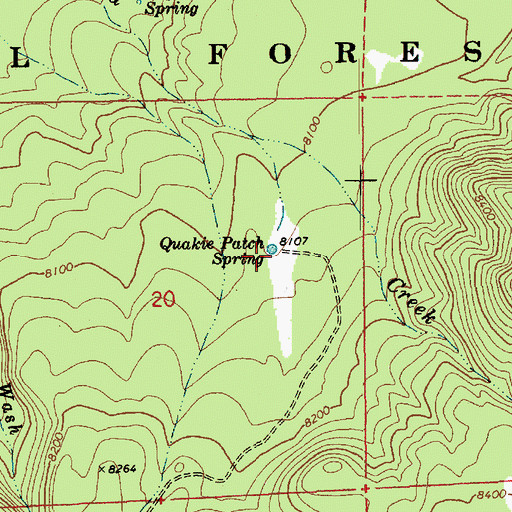 Topographic Map of Quakie Patch Spring, AZ
