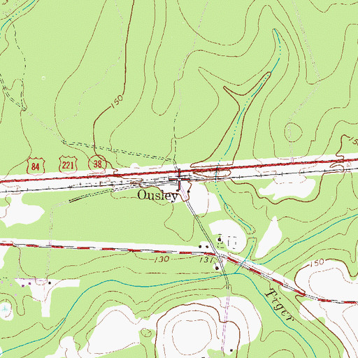 Topographic Map of Ousley, GA