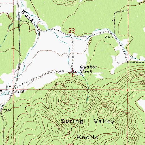 Topographic Map of Quakie Tank, AZ