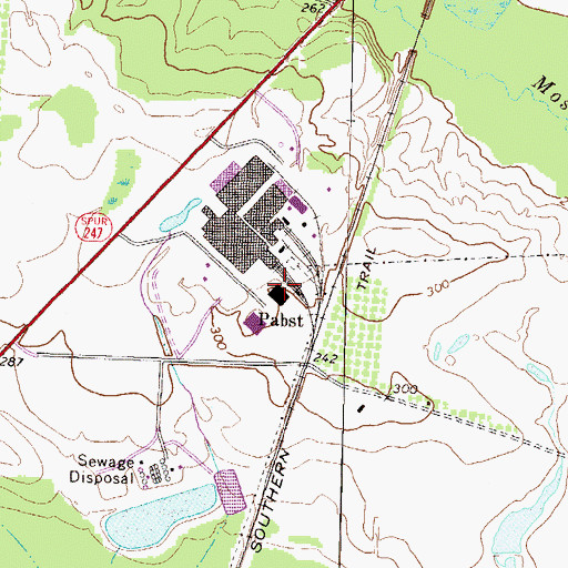 Topographic Map of Pabst, GA