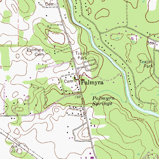 Topographic Map of Palmyra, GA