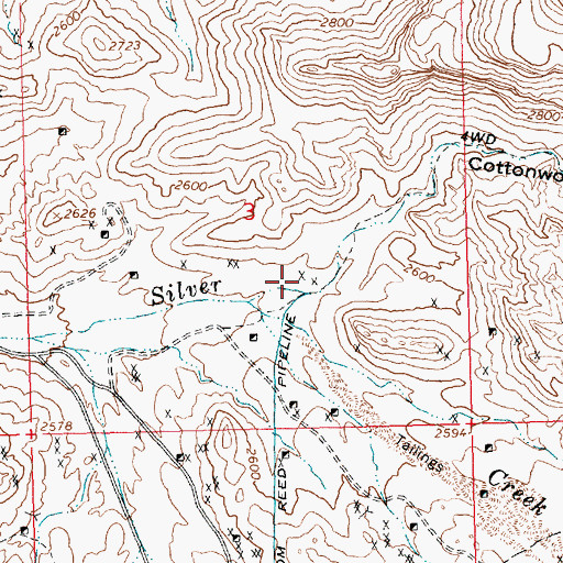 Topographic Map of Cottonwood Canyon, AZ