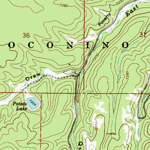 Topographic Map of Quaking Aspen Canyon, AZ