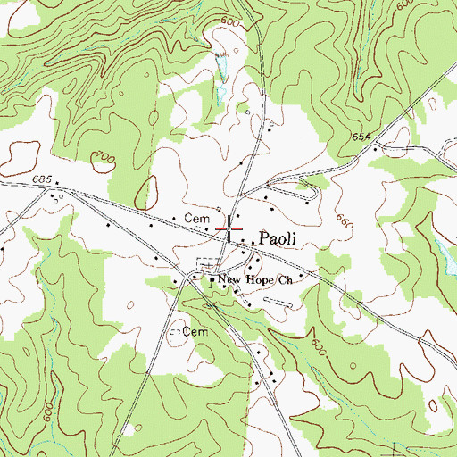 Topographic Map of Paoli, GA