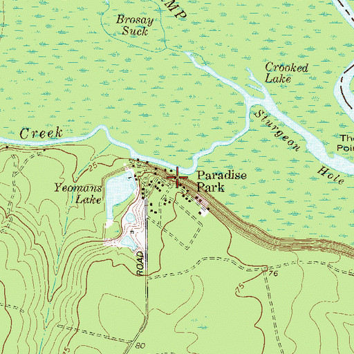 Topographic Map of Paradise Park, GA