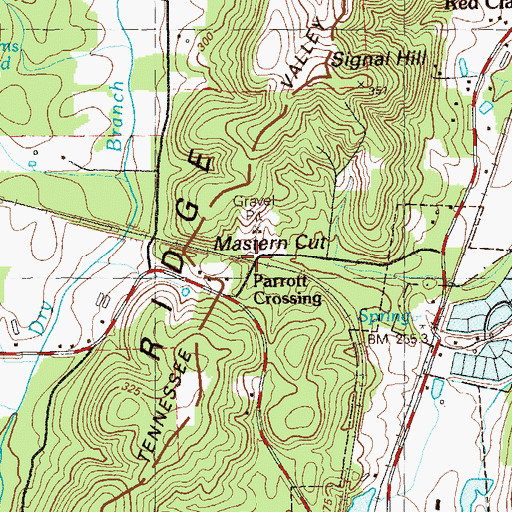 Topographic Map of Parrett Crossing, GA