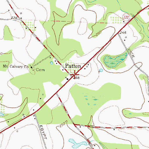 Topographic Map of Patten, GA
