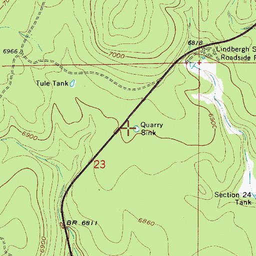 Topographic Map of Quarry Sink, AZ