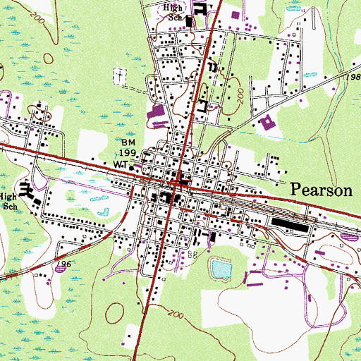 Topographic Map of Pearson, GA