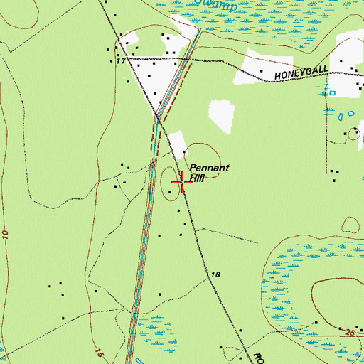 Topographic Map of Pennant Hill, GA