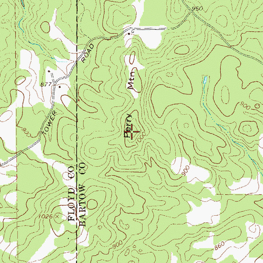 Topographic Map of Perry Mountain, GA