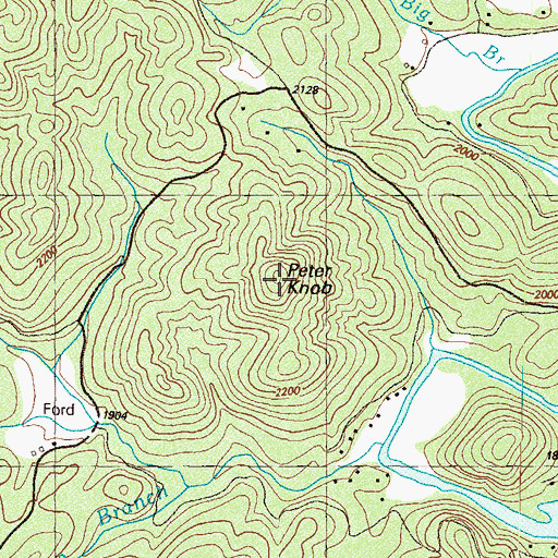 Topographic Map of Peter Knob, GA