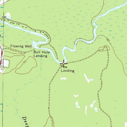 Topographic Map of Pew Landing, GA