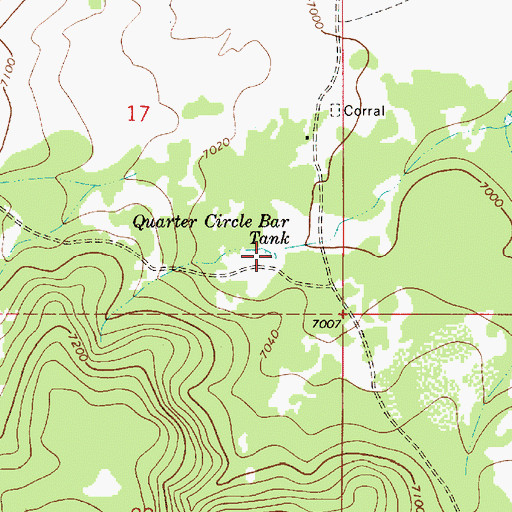 Topographic Map of Quarter Circle Bar Tank, AZ