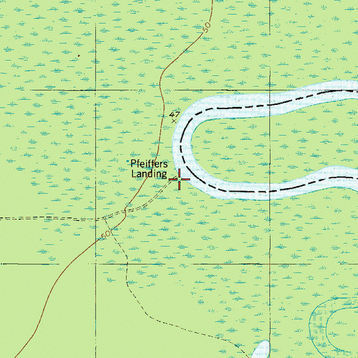 Topographic Map of Pfeiffers Landing, GA