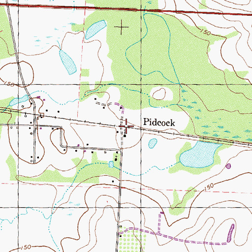 Topographic Map of Pidcock, GA