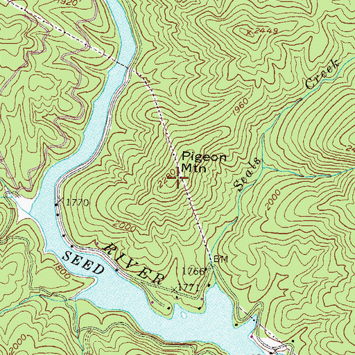 Topographic Map of Pigeon Mountain, GA