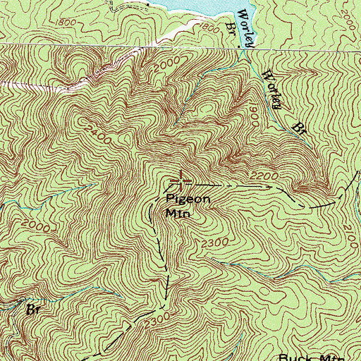 Topographic Map of Pigeon Mountain, GA
