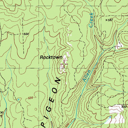 Topographic Map of Pigeon Mountain, GA