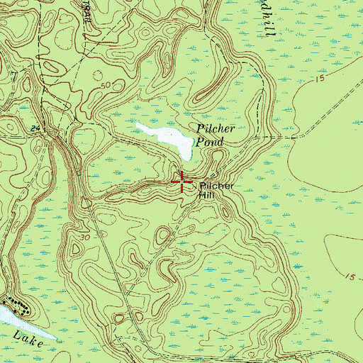 Topographic Map of Pilcher Hill, GA