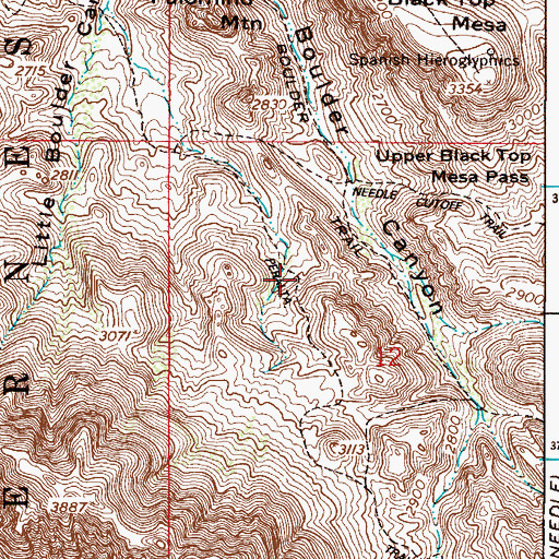 Topographic Map of Quarter Circle U Trail, AZ