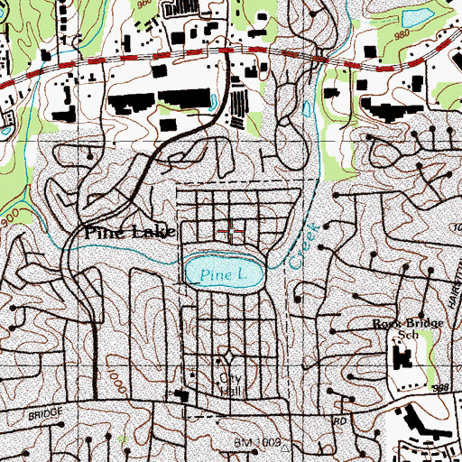 Topographic Map of Pine Lake, GA