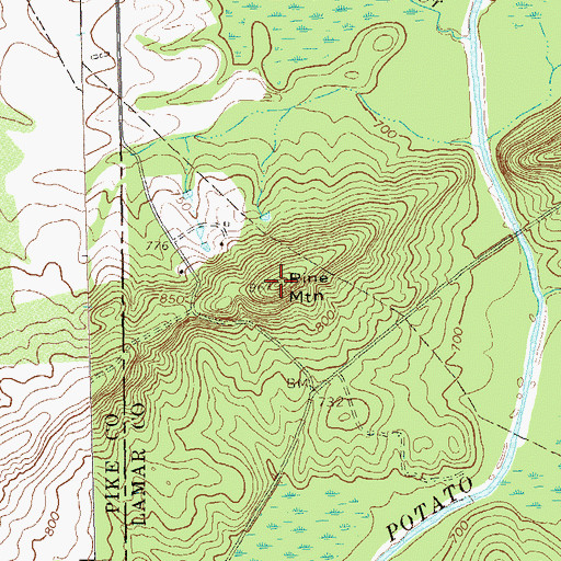Topographic Map of Pine Mountain, GA
