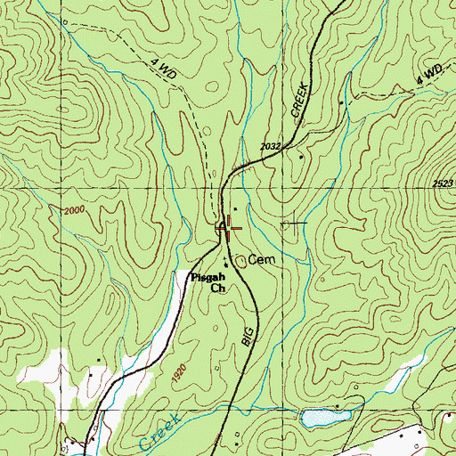 Topographic Map of Pisgah Church, GA