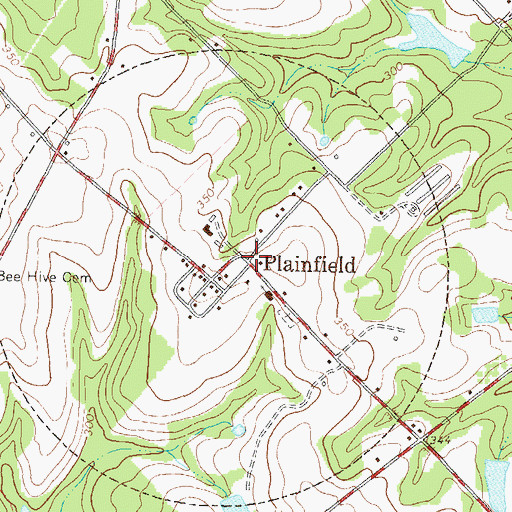 Topographic Map of Plainfield, GA