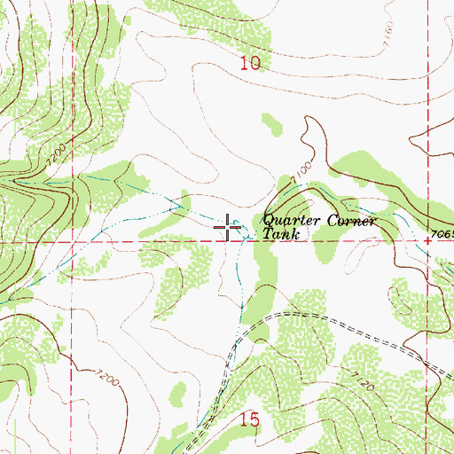 Topographic Map of Quarter Corner Tank, AZ