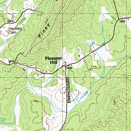 Topographic Map of Pleasant Hill, GA