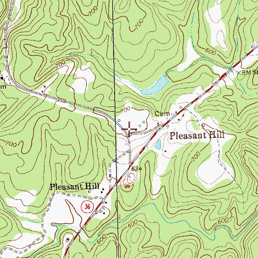 Topographic Map of Pleasant Hill, GA