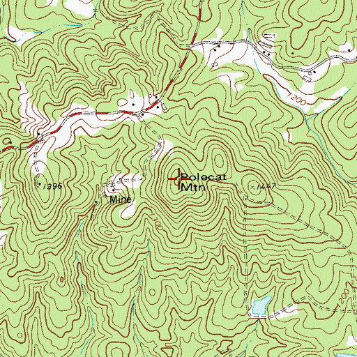 Topographic Map of Polecat Mountain, GA