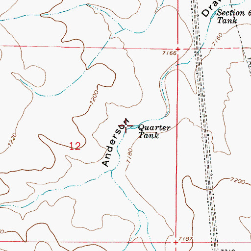 Topographic Map of Quarter Tank, AZ