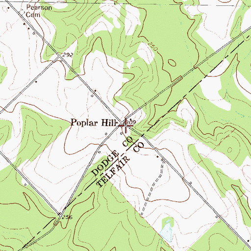Topographic Map of Poplar Hill, GA