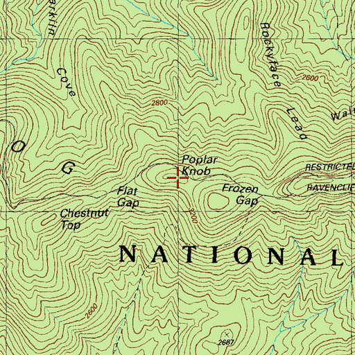 Topographic Map of Poplar Knob, GA