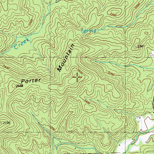 Topographic Map of Porter Mountain, GA