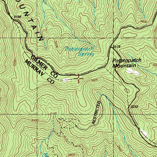 Topographic Map of Potatopatch Mountain, GA