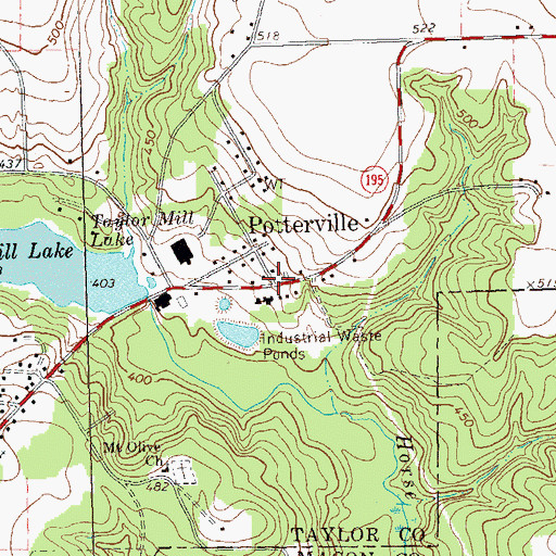 Topographic Map of Potterville, GA