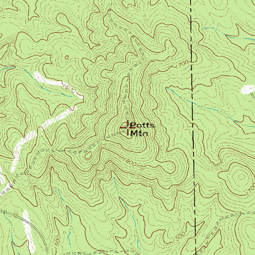 Topographic Map of Potts Mountain, GA