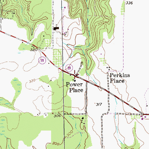 Topographic Map of Power Place, GA