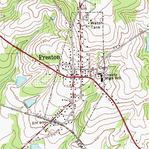 Topographic Map of Preston, GA