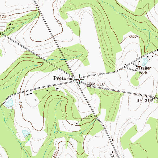 Topographic Map of Pretoria, GA